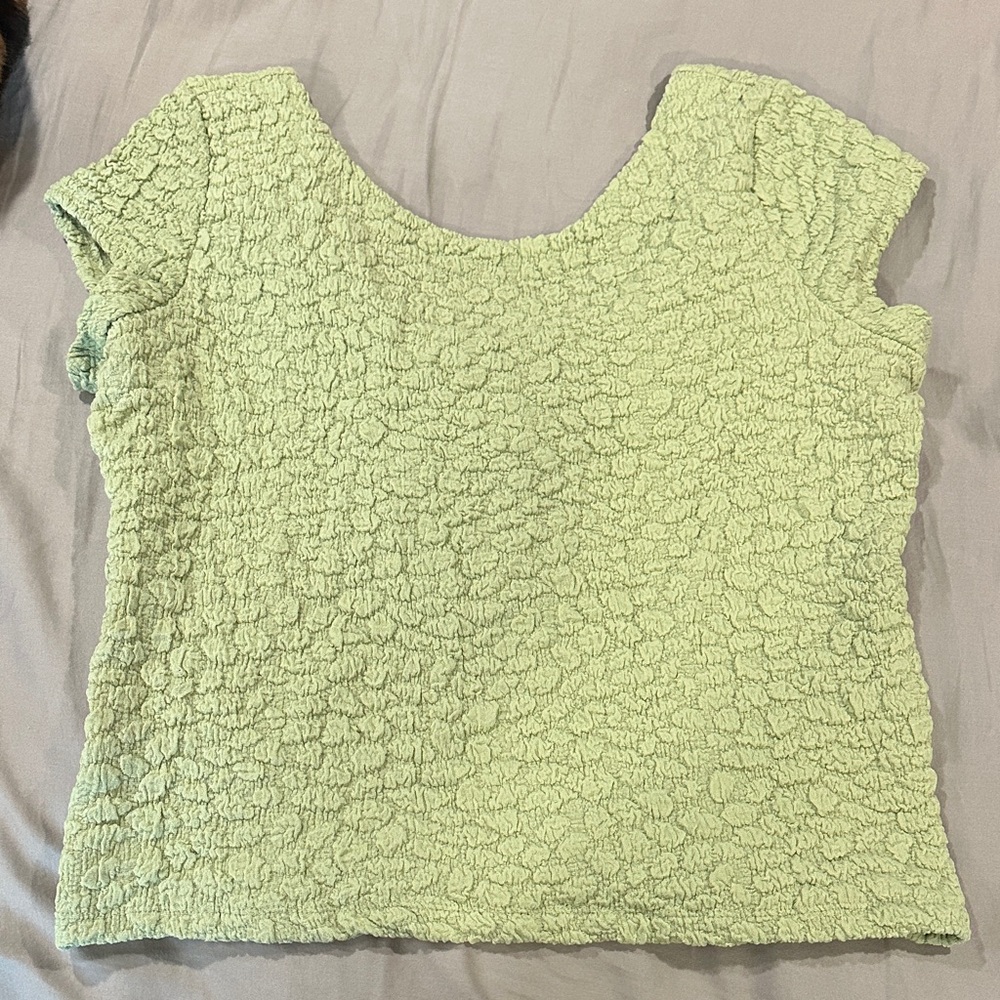 Maeve by Anthropologie Textured Light Green Blouse